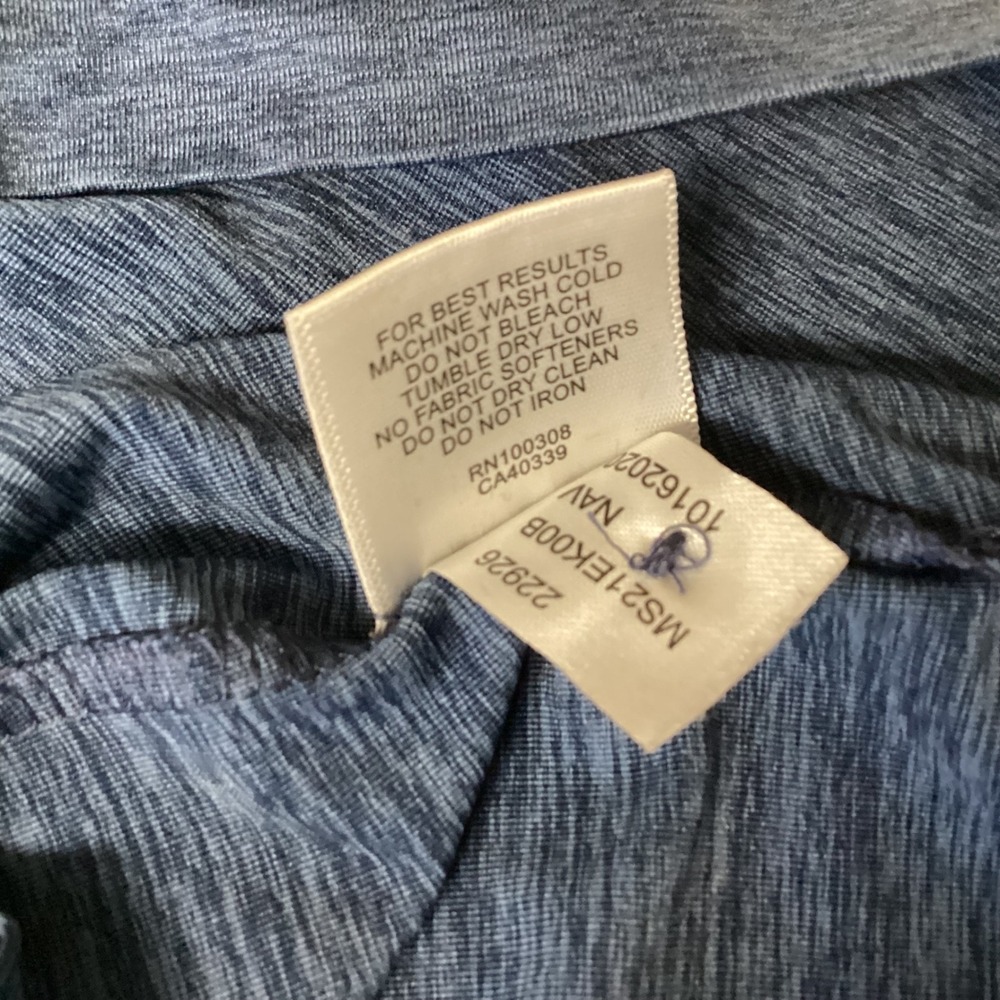 Peter Millar Summer Comfort Polo Shirt Button Up Short Sleeve‎ XL Blue Heathered - Picture 5 of 15
